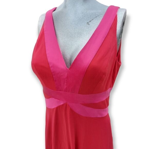 Kay Unger Red and Pink Midi Dress - Picture 4 of 11